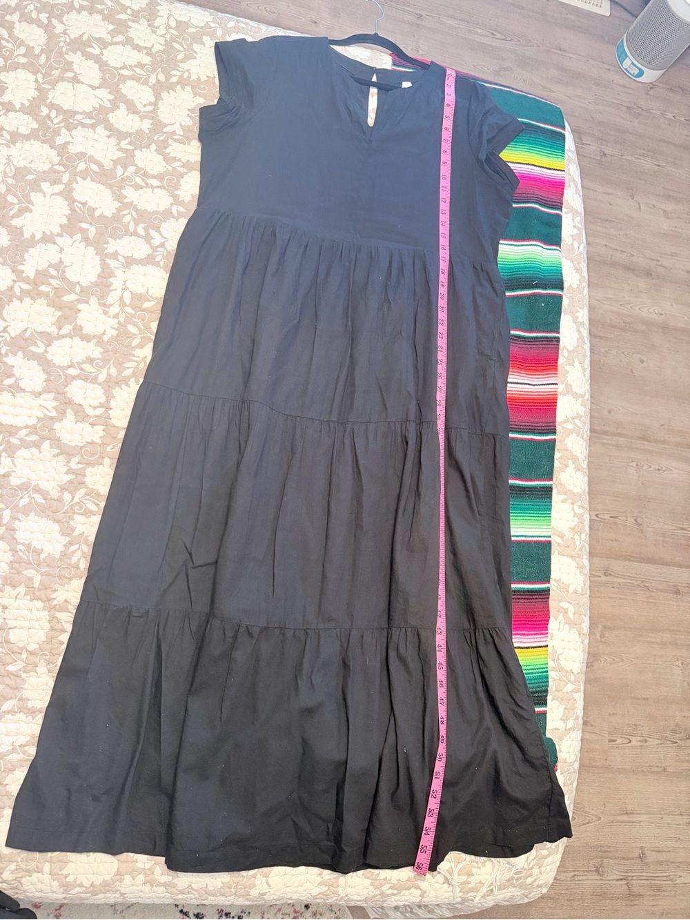 Pact Sunset Light Gauze Notch Neck Maxi Dress - Black - Picture 4 of 4